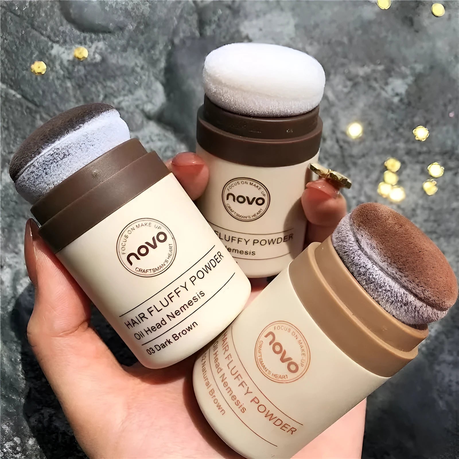 Veejaga mattifying face powder for bangs and hairline oil control in natural colour shades