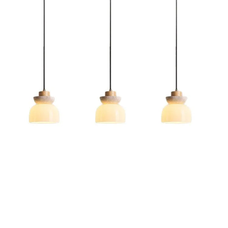 Japanese style log cream droplight with warm bulb, 15x16cm, for bedside or study