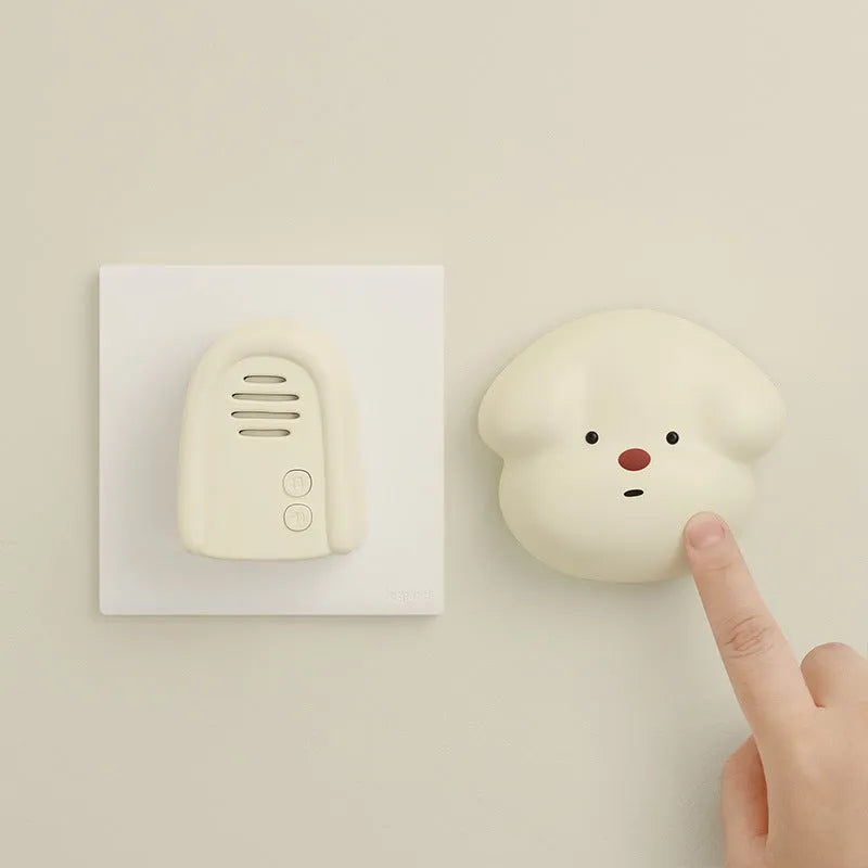 Wireless plug-in household doorbell in milky yellow and white colour options