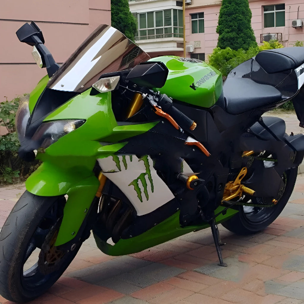 Blue tinted motorcycle windscreen for Kawasaki ZX-6R and ZX-10R models.