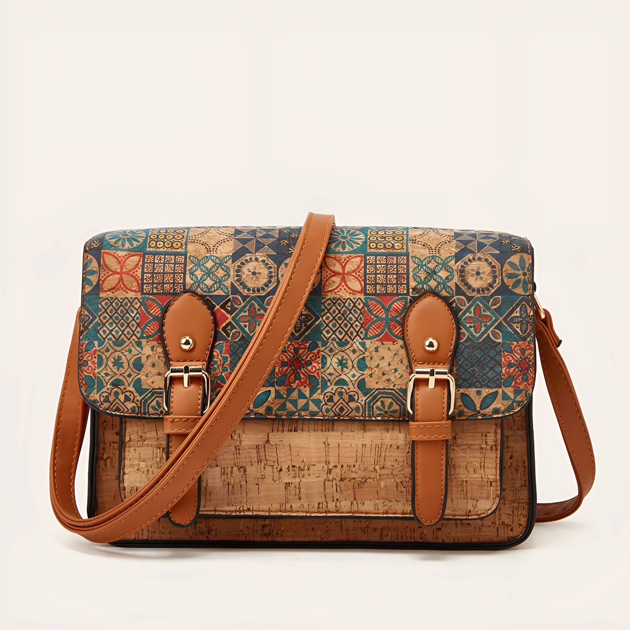 Women's printed PU crossbody bag with single shoulder strap in one of four colour options