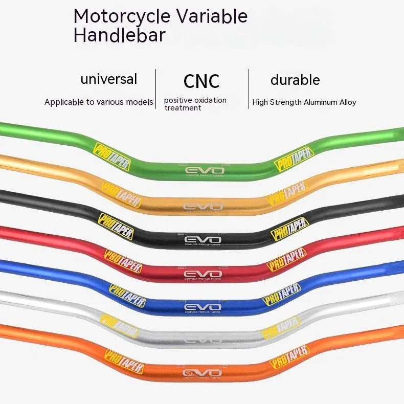 Orange aluminium scrambling motorcycle handlebar with 28mm diameter and 80cm width measurement