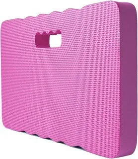 Blue plastic garden kneeler and seat mat with thick foam cushion for outdoor use.