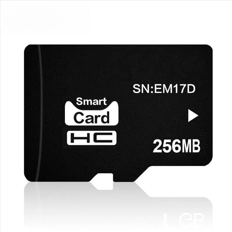 256MB TF memory card with integrated mini speaker, 11mm by 15mm size.