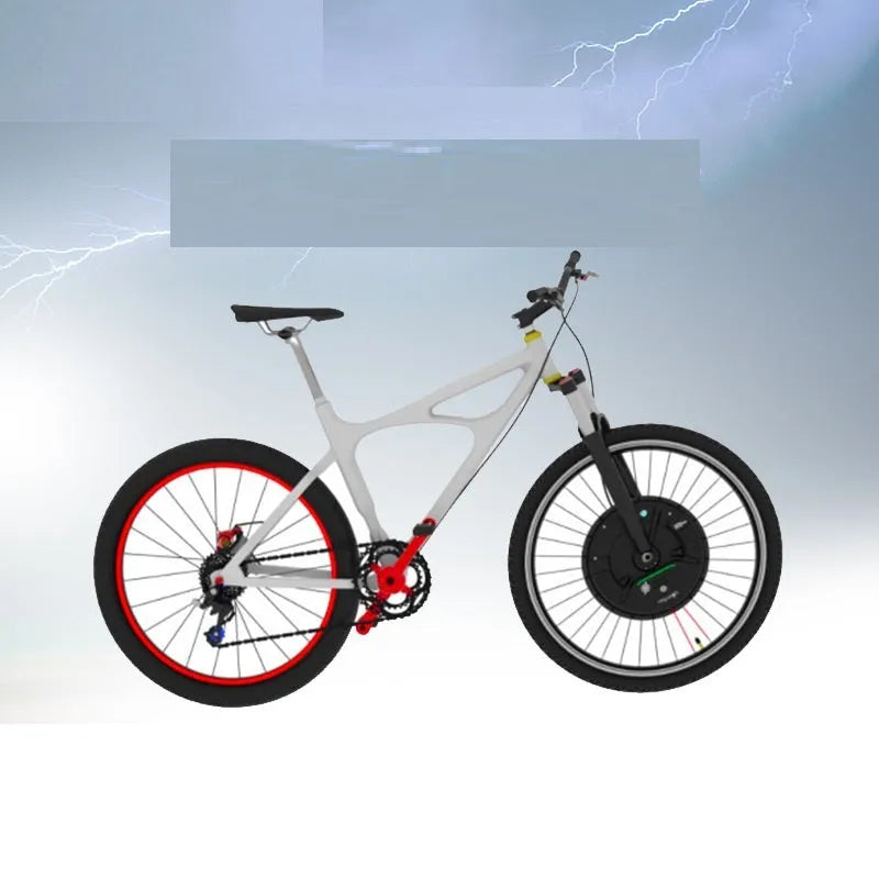 Black alloy hub motor wheel for iMotor 3.0 electric bicycle conversion kit.