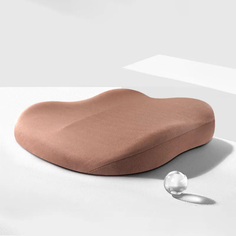 Square car seat cushion with ice silk fabric cover showing 10cm thickness for height increasing support