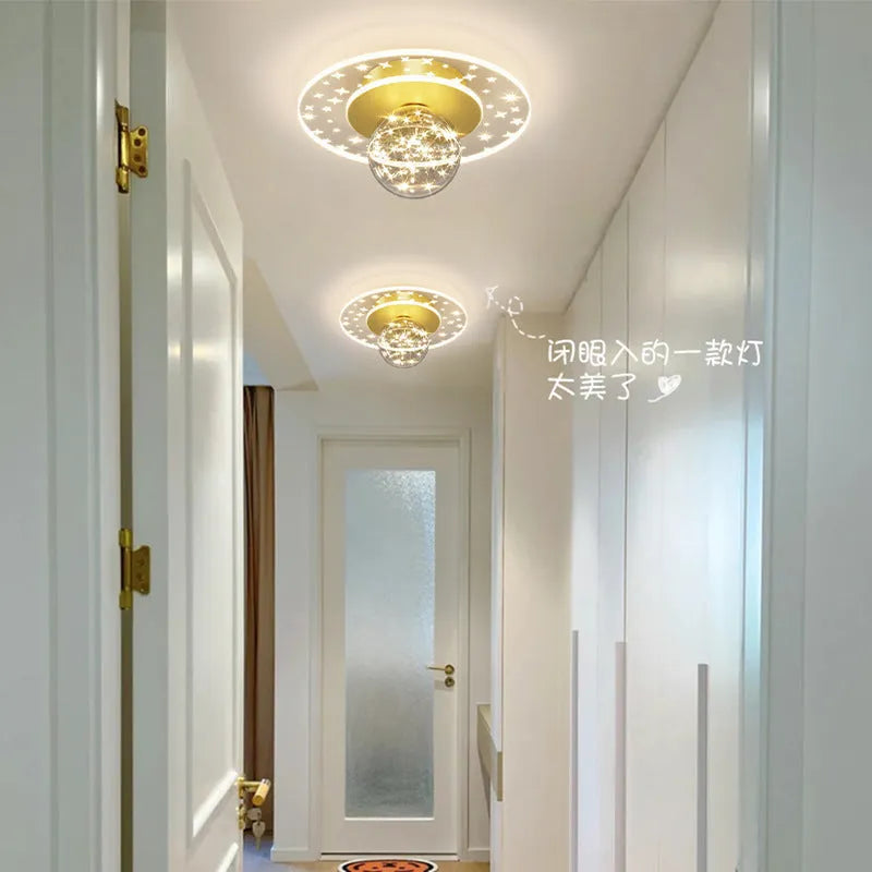 Modern simplicity style corridor ceiling lamp in gold, black or white finish with LED lighting