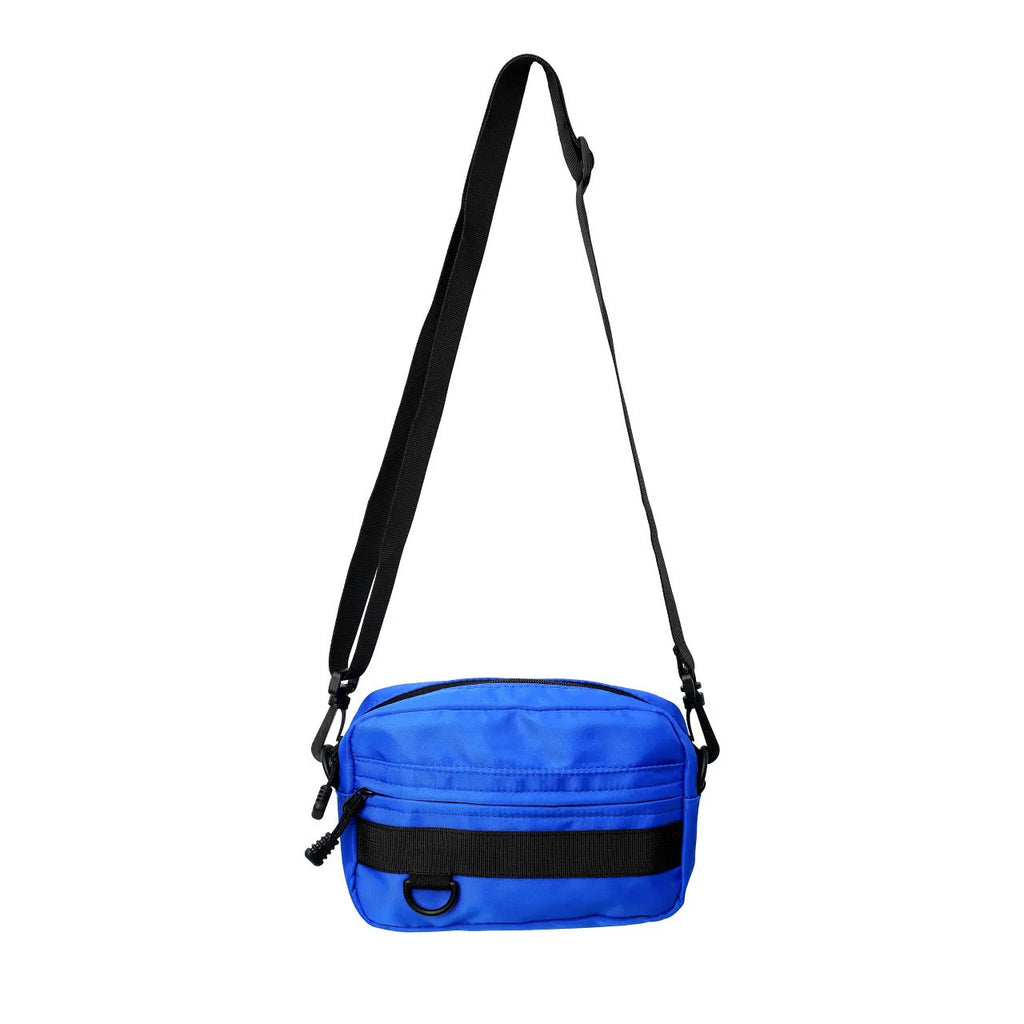 Men's nylon crossbody messenger bag in street style with sewing thread details