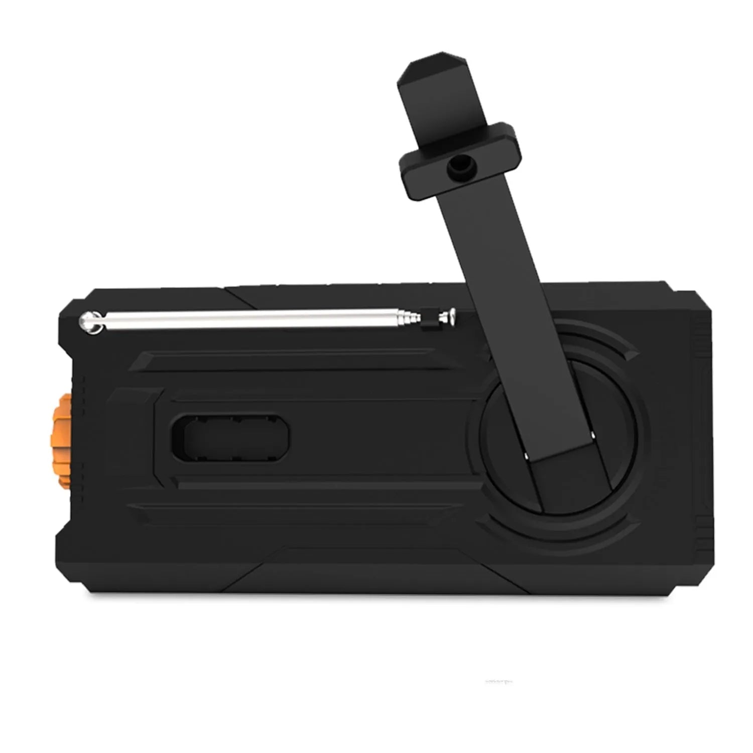 Orange ABS multifunctional emergency hand radio with reading light and flashlight display