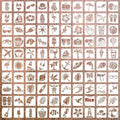 700 piece hollow spray painting stencil set showing animals, ocean, Hawaii, letter, and floral designs on milky white PET film