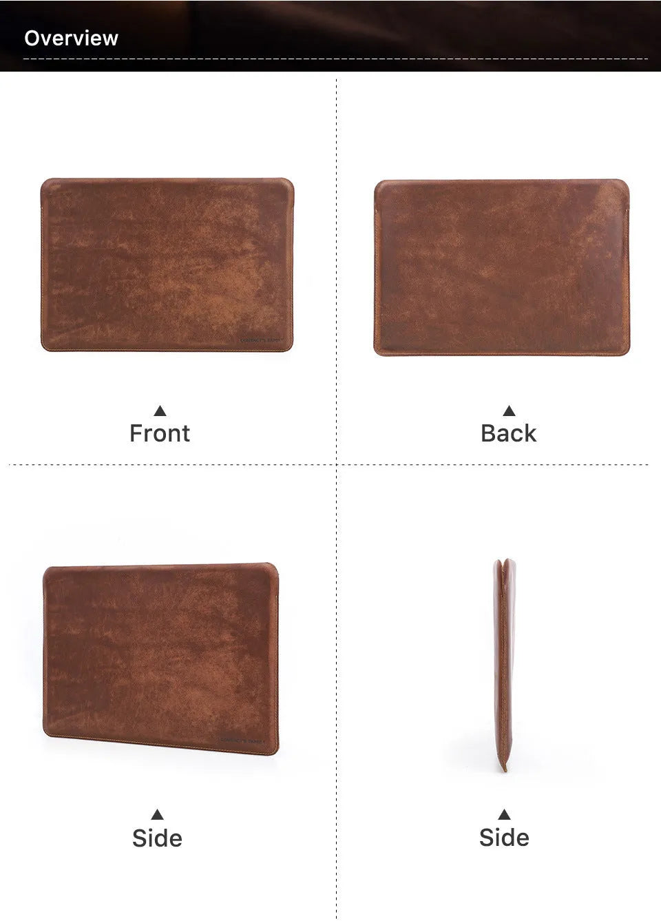 Brown Crazy Horse leather laptop bag for MacBook Pro 13.3 inch horizontal style