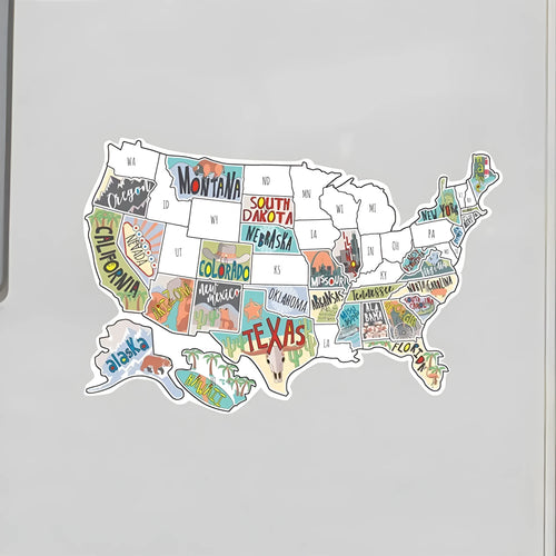Travel-themed car sticker set with map design and removable adhesive vinyl letters for vehicle personalisation