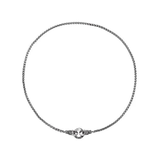 S925 sterling silver clavicle necklace for women showing delicate chain in silver colour