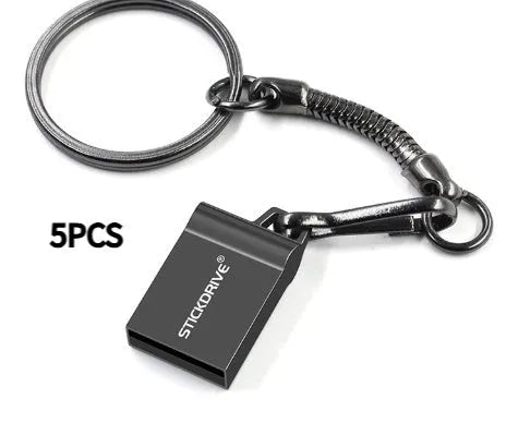 Metal car-shaped USB flash drive on a necklace chain, shown in black and silver colour options.