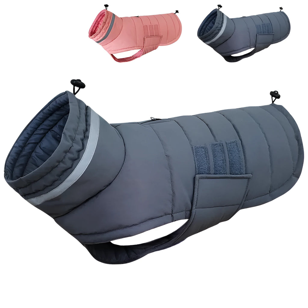 Cold-proof rain-proof pet coat for big dogs in grey trench style outdoor