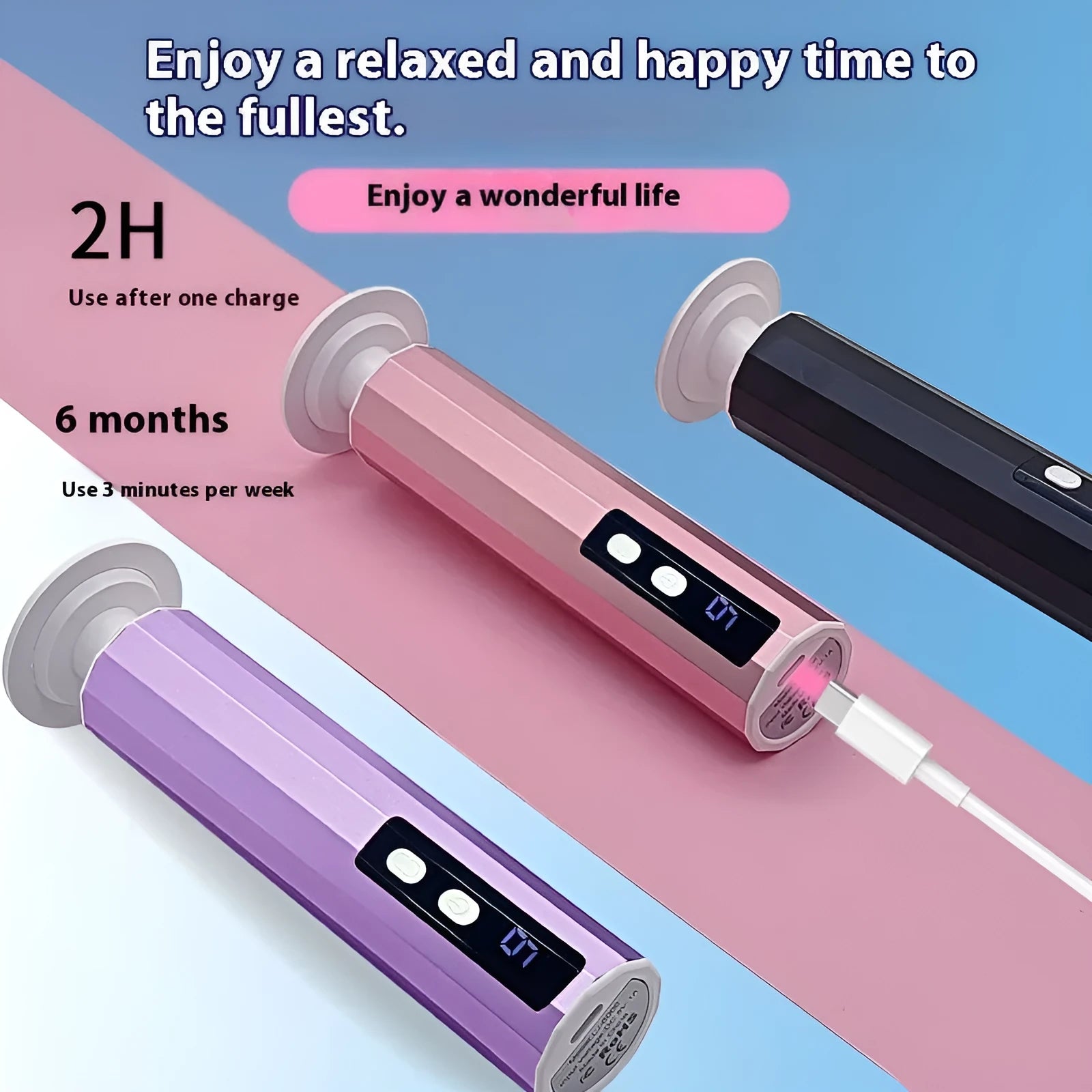 USB rechargeable electric callus remover and nail trimmer set with sandpaper discs on a pink background