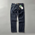 Men's straight-leg denim jeans in primary colour with classic American retro styling