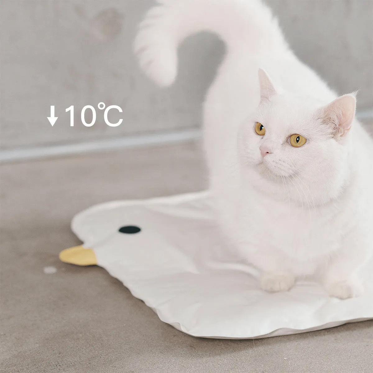 Chick shaped pet cooling mat 45cm square with composite cloth surface