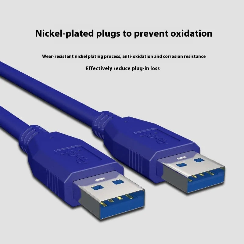 USB 3.0 data cable with nickel-plated connectors for external hard drive boxes, showing length options.
