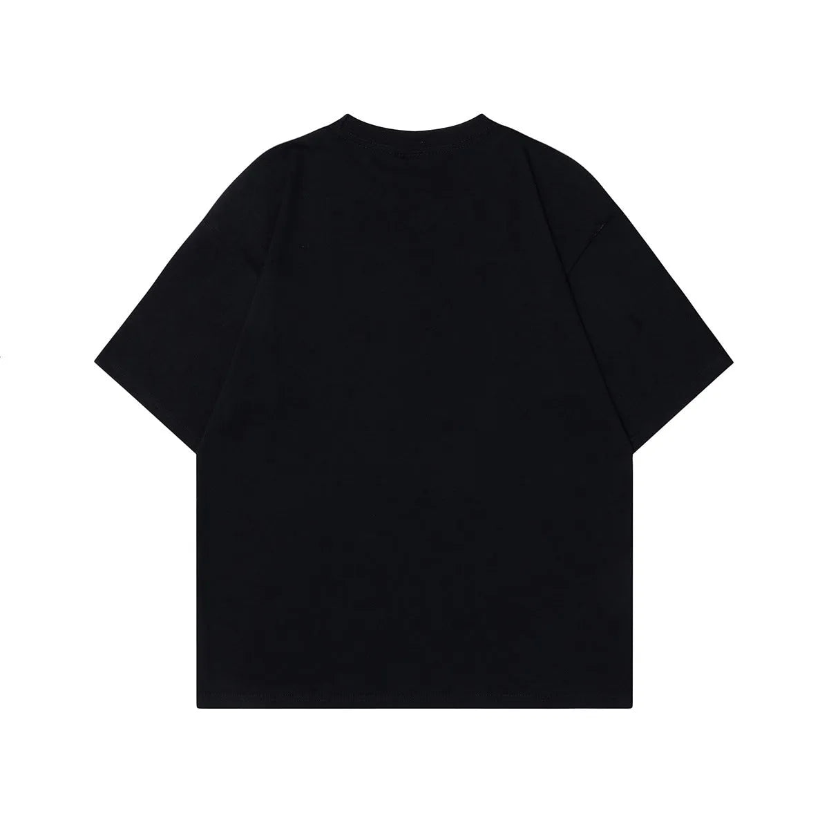 Men's short-sleeved cotton T-shirt in loose fit design available in black and grey colours