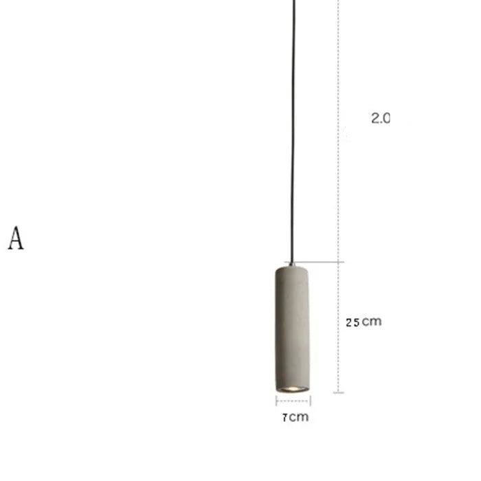 Marble cement rod adjustable ceiling chandelier with LED lights in an industrial style.