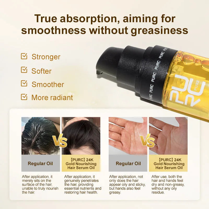 50ml yellow hair essential oil bottle for curly hair scalp care and chemical damage repair