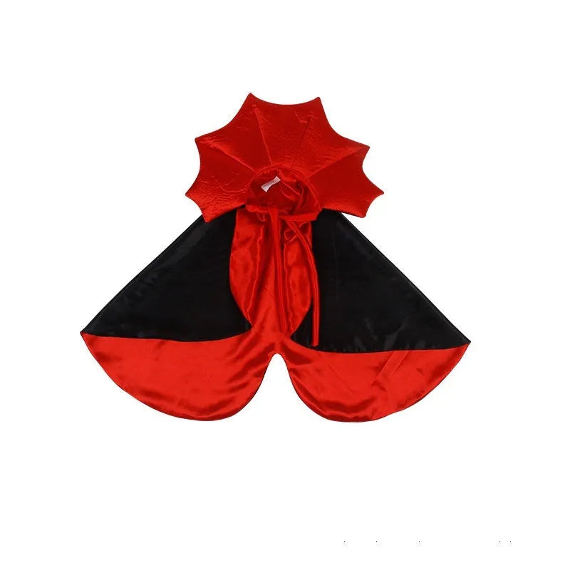 Black and red polyester Halloween costume for cats and dogs with European and American styling