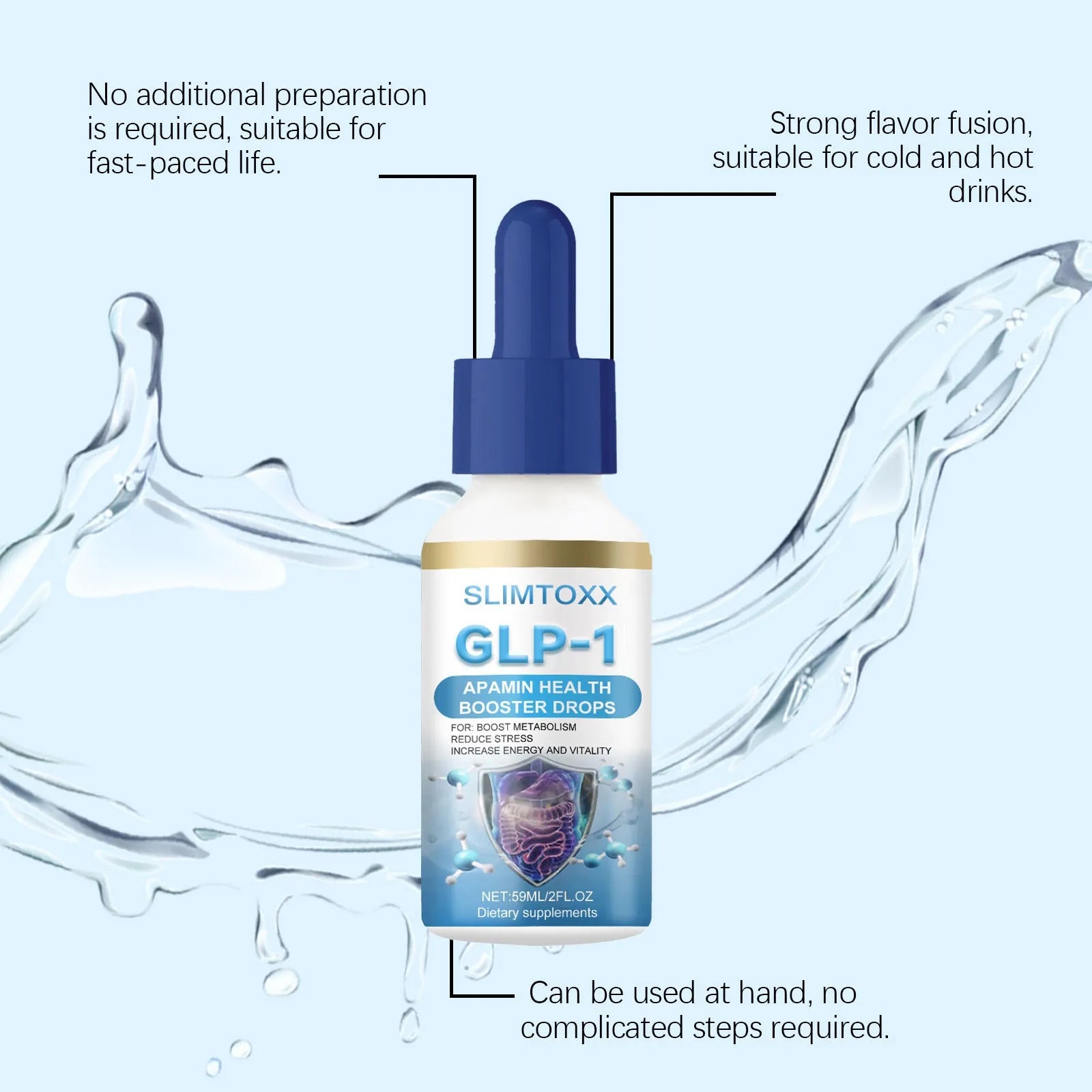 59ml bottle of mild body care drops with a dropper, containing traditional Chinese medicine extract and curcumin.