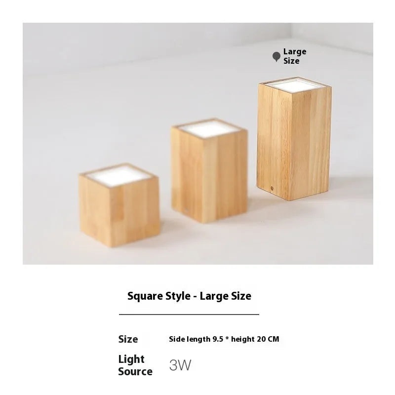 Modern round and square solid wood surface mount downlight for corridor or balcony.