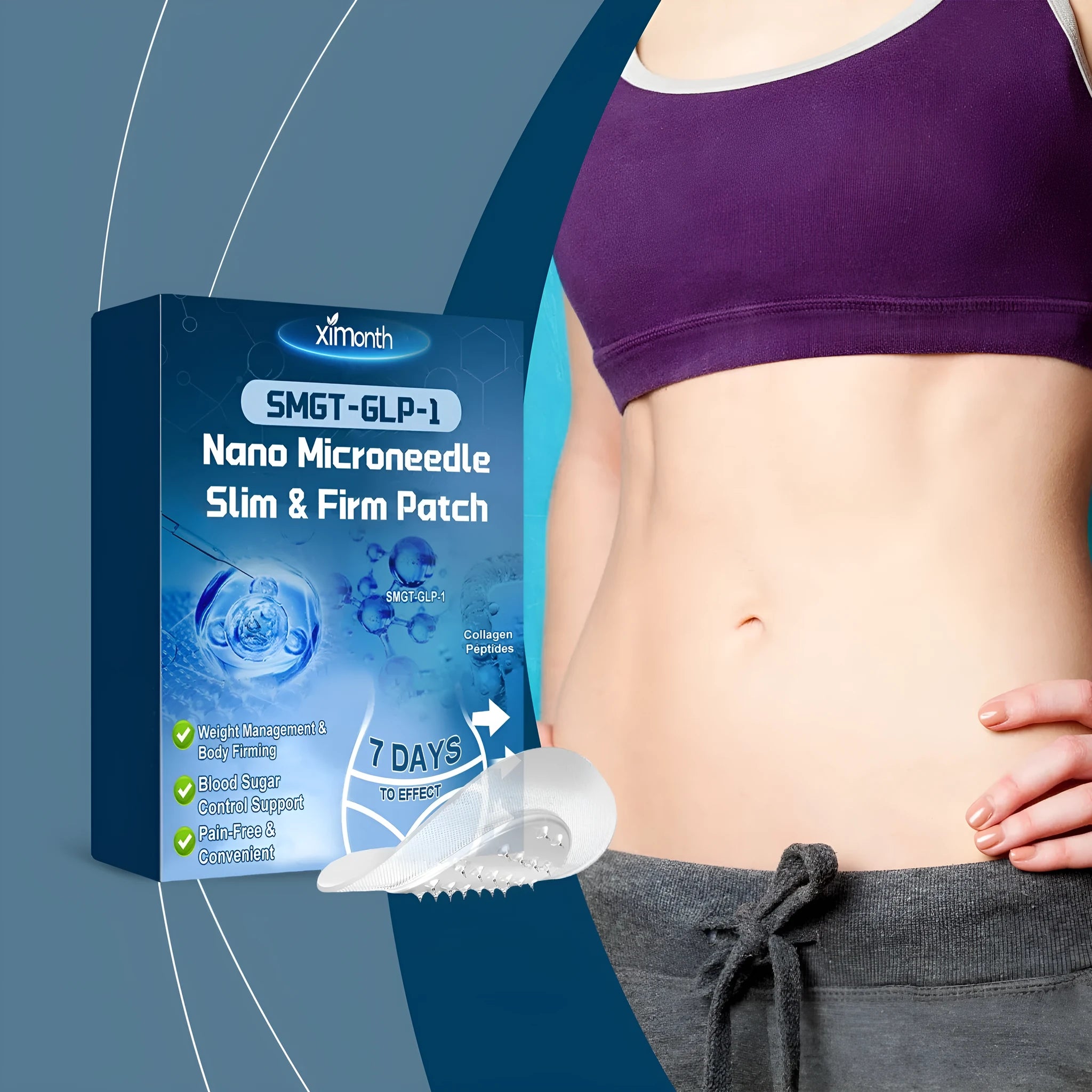 Nano Microneedle Slim Firm Patch with active ingredients Artemisia argyi and acetyl hexapeptide-8, pack of 4 pieces