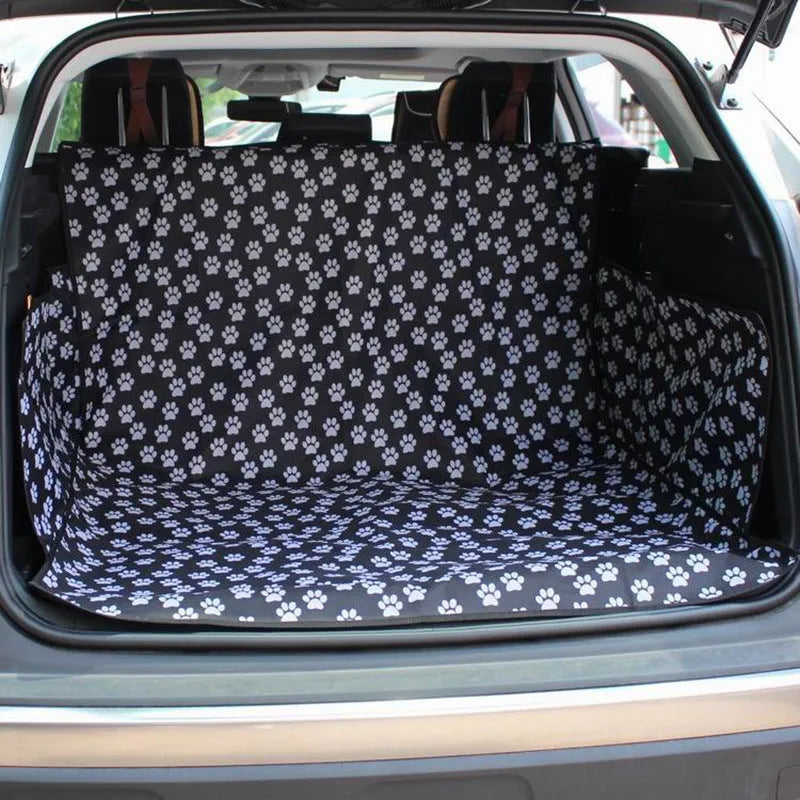 Waterproof dog car mat in Paw Print Oxford cloth for car boot or SUV trunk, anti-dirty pet liner