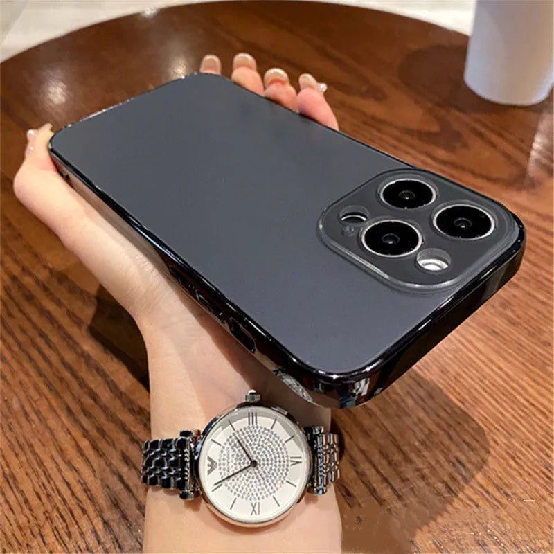 Electroplating frosted PC phone case in titanium gray for iPhone 15 with all-inclusive back cover