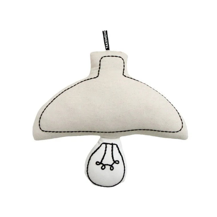 Beige fabric lampshade LED bedside lamp hanging on nursery wall for baby feeding