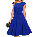 Sleeveless lace-up waist party dress with oversized swing skirt in twisted silk polyester fabric