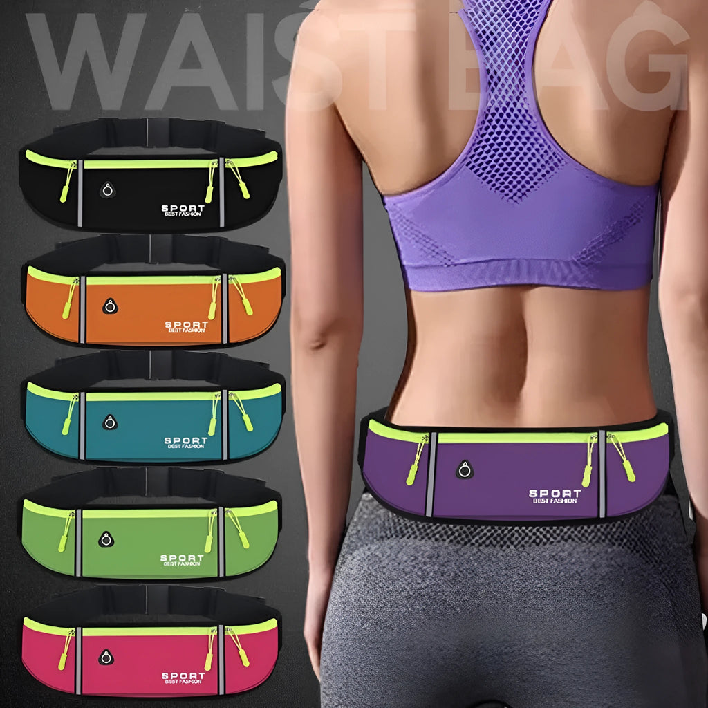 Waterproof running belt bag in multiple colours with anti-theft design for outdoor exercise