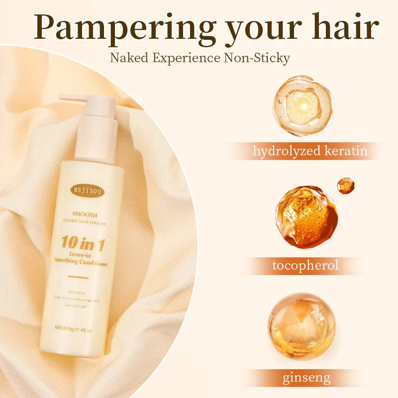 Wash-free 10-in-1 hair conditioner in disposable 210g bottle for ladies