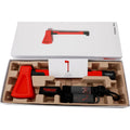 Red plastic fitness axe trainer for muscle strength workouts