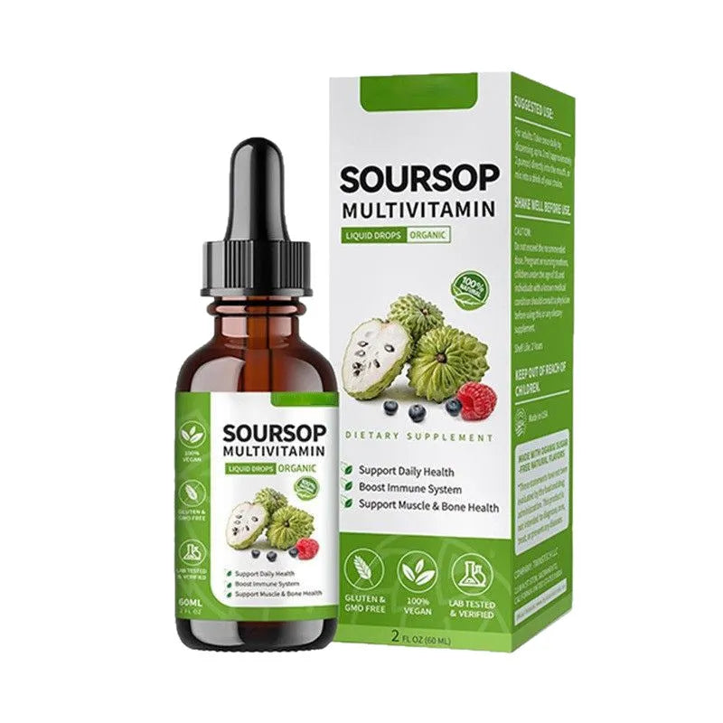 60ml bottle of Annona Prickly Fruit and Lychee liquid drops for adult consumption