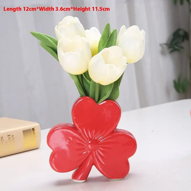 European style ceramic desktop vase in white porcelain available in four colour options