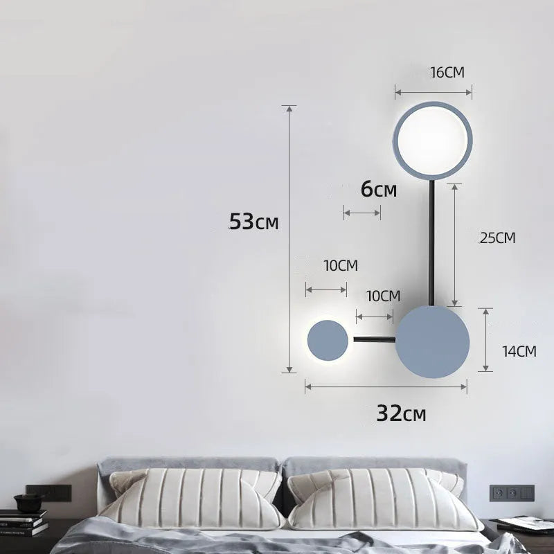 Contracted 6-head wall lamp in black finish, 54W, 96.5cm length, iron and acrylic