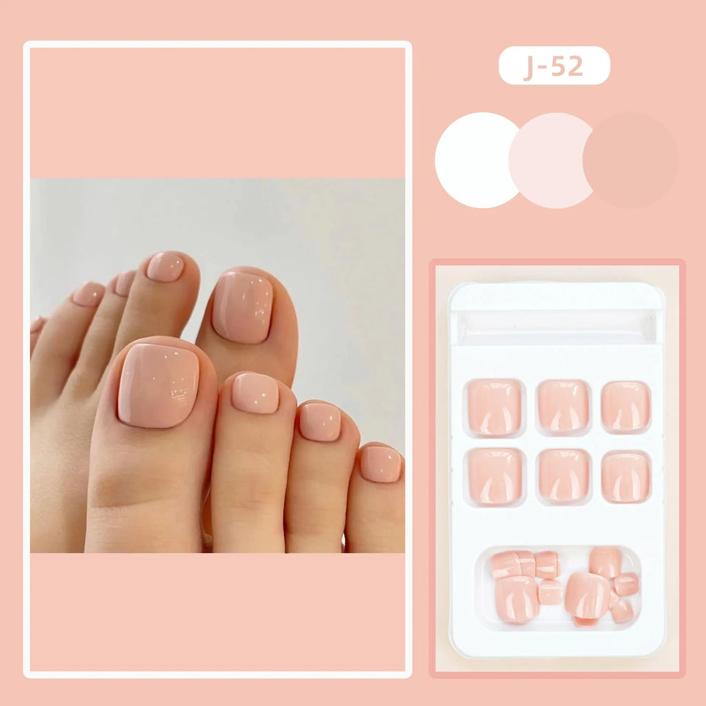 Skin colour plastic toe nail stickers with adhesive glue in an ins style fashion personality design.