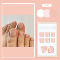 Skin colour plastic toe nail stickers with adhesive glue in an ins style fashion personality design.
