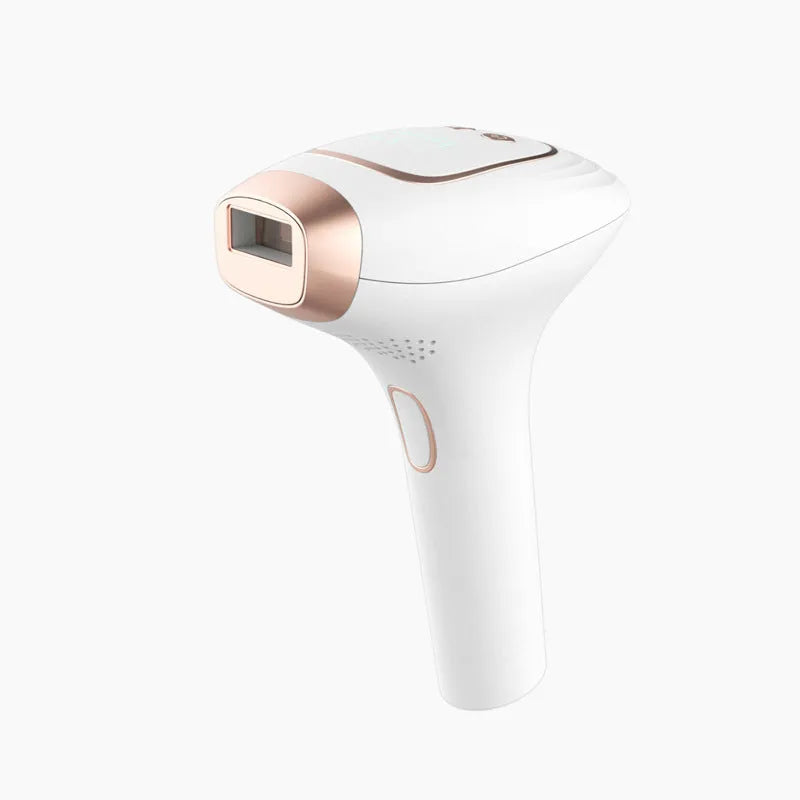 Pink or white three-in-one ice-sensing laser hair removal device with built-in shaver