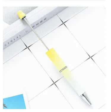 Creative plastic beaded ballpoint pen with spinning chain in multiple colour options