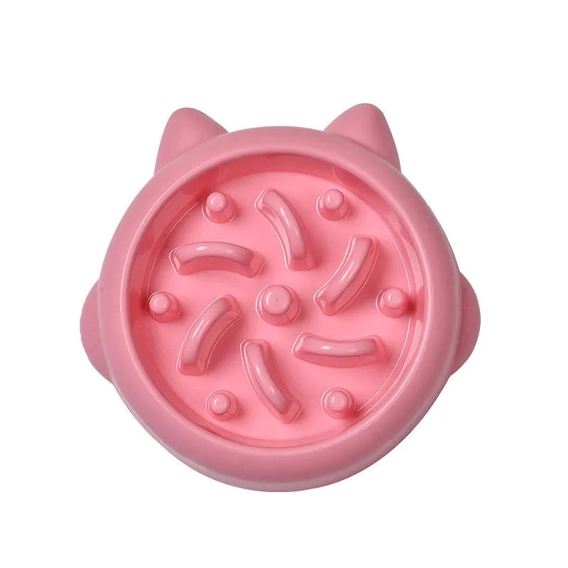 Green PP slow feeder bowl with bone-shaped pattern for dogs and cats