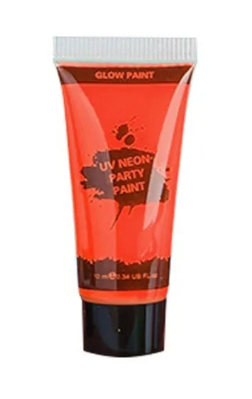 25ml tube of bright neon green face and body paint with safe non-toxic label.