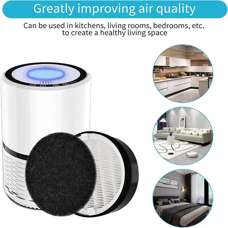 Levoit LV-H132 compatible replacement air filter measuring 19cm square with separate filter cotton