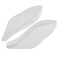 Pair of black and transparent ABS plastic side windshield head covers for Harley Davidson motorcycle.