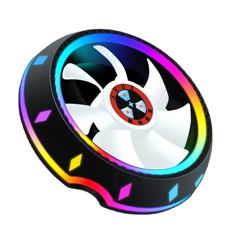 Silent RGB LED air CPU cooler with aluminium heatsink and 2 heat pipes for Intel 115X AMD desktop computers