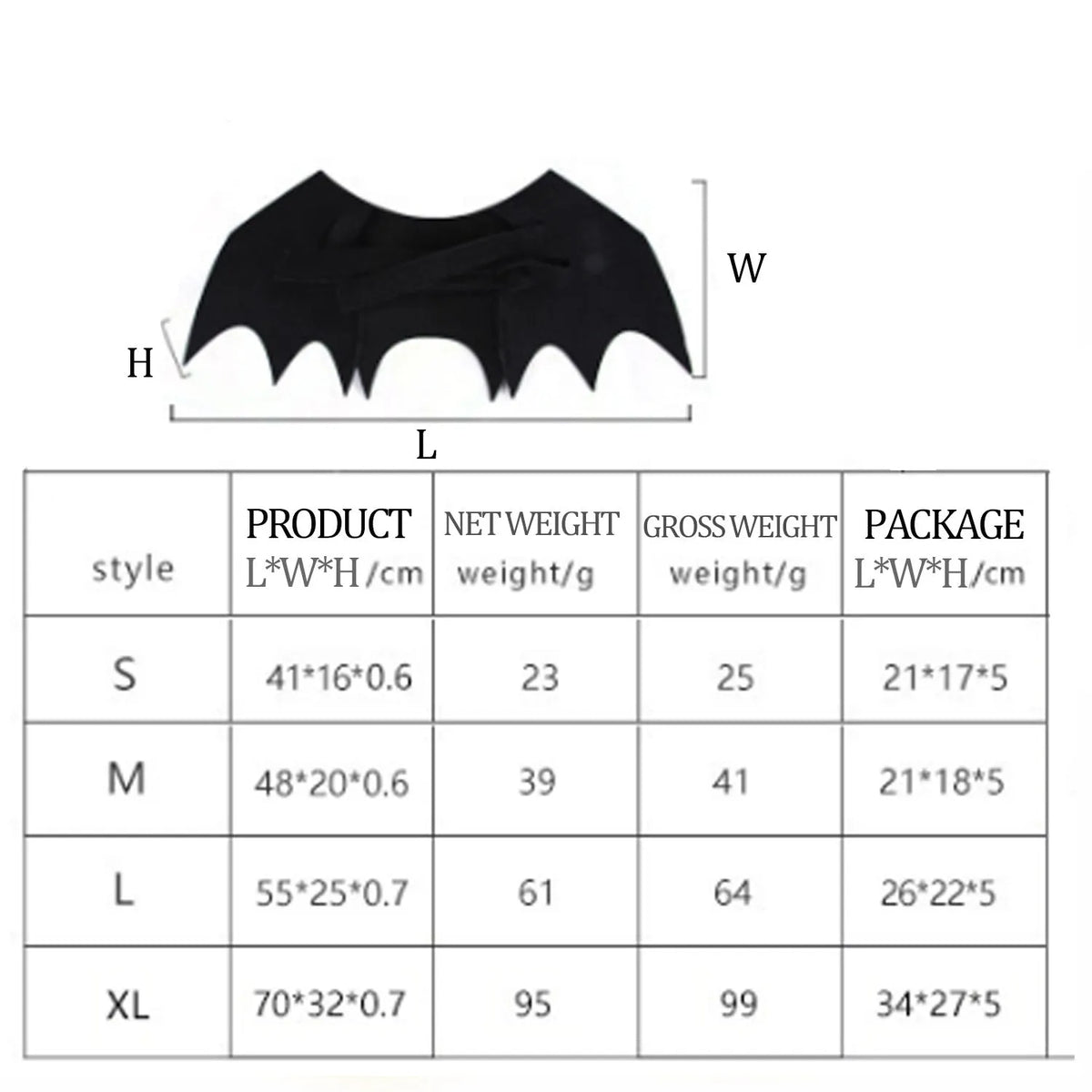 Black felt Halloween bat wings for cats and small dogs with Velcro neck and chest straps, 1PC
